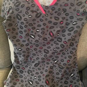 Heart and soul scrub top breast cancer awareness